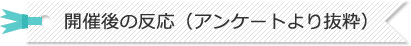 開催後の反応（アンケートより抜粋）